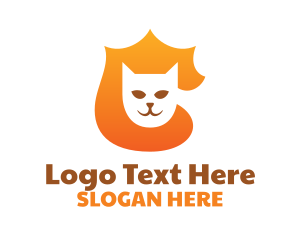 Fur - Orange Cat Shield logo design
