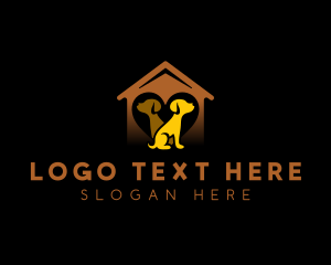 Heart House Dog logo design