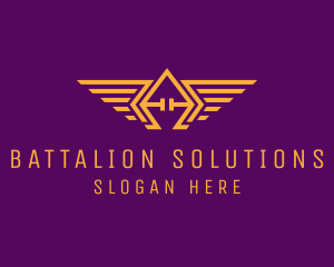 Golden Pilot Wings logo design