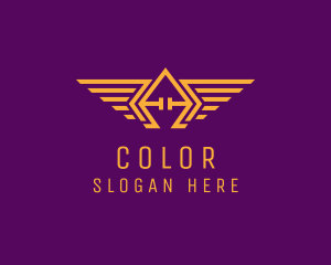 Pilot School - Golden Pilot Wings logo design