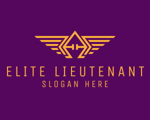 Golden Pilot Wings logo design