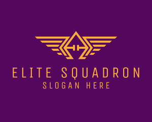 Squadron - Golden Pilot Wings logo design