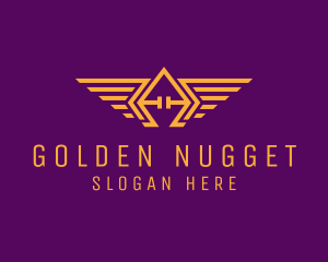 Golden Pilot Wings logo design