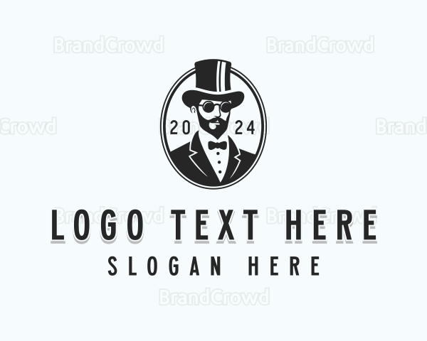 Gentleman Hipster Stylist Logo