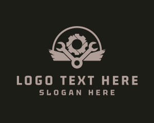 Wrench - Cogwheel Wrench Tool logo design