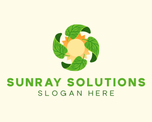 Sunray - Leaf Sun Solar logo design