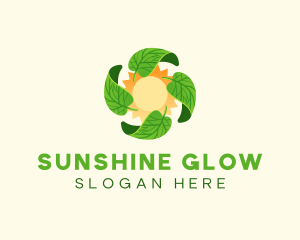 Sunlight - Leaf Sun Solar logo design