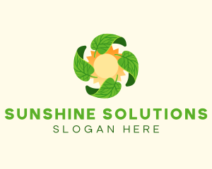 Sunlight - Leaf Sun Solar logo design