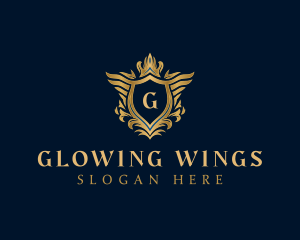 Royal Crown Shield Wings logo design