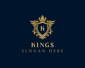 Royal Crown Shield Wings logo design