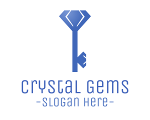 Blue Diamond Key logo design