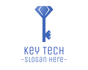 Blue Diamond Key logo design