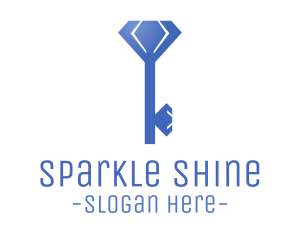 Rhinestone - Blue Diamond Key logo design