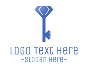 Locksmith - Blue Diamond Key logo design