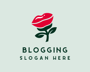 Lip Rose Flower Logo