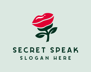 Lip Rose Flower logo design