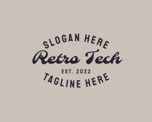 Elegant Retro Script Brand  logo design