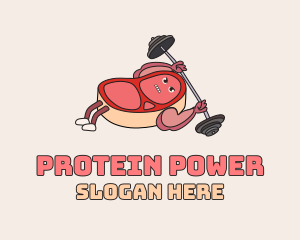 Protein - Muscled Meat Workout logo design