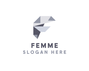 Origami Fold Letter F logo design