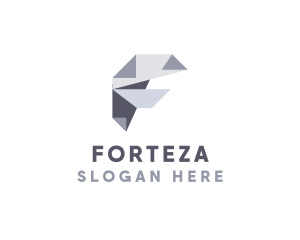 Origami Fold Letter F logo design