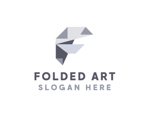 Origami Fold Letter F logo design