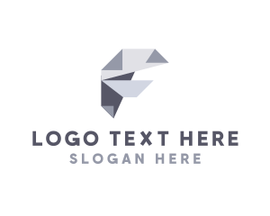 Minimal - Origami Fold Letter F logo design