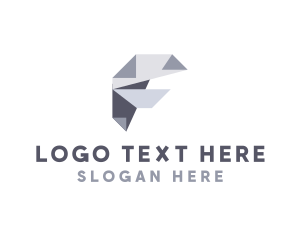 Origami Fold Letter F Logo