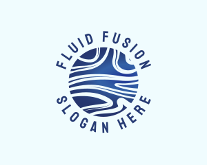 Sphere Fluid Wave logo design