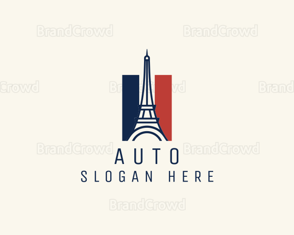 Eiffel Tower France Flag Logo