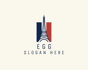 Eiffel - Eiffel Tower France Flag logo design