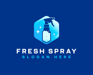 Spray Bottle Disinfection logo design