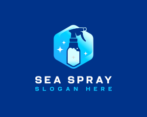 Spray Bottle Disinfection logo design