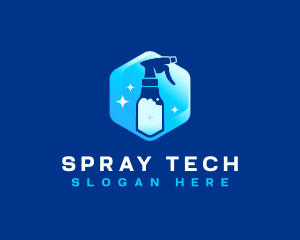 Spray Bottle Disinfection logo design