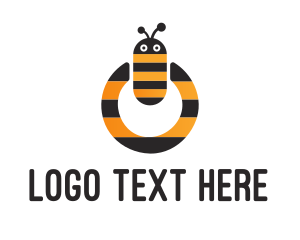 Stripe - Bee Power Button logo design