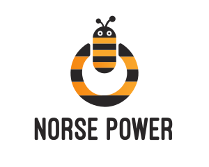 Bee Power Button logo design