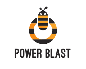 Bee Power Button logo design