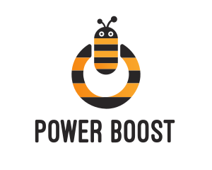 Bee Power Button logo design