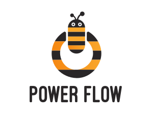 Bee Power Button logo design