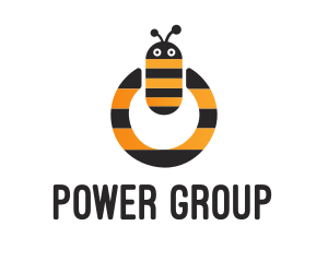 Bee Power Button logo design