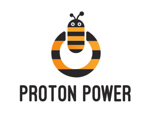 Bee Power Button logo design