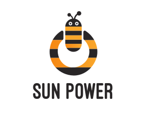 Bee Power Button logo design