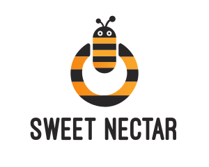 Bee Power Button logo design