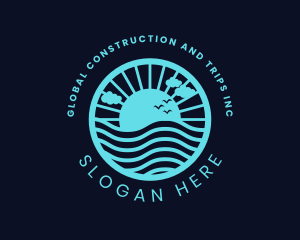 Travel - Sunrise Ocean Waves logo design
