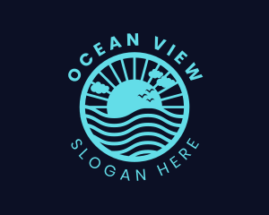 Sunrise Ocean Waves logo design