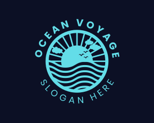 Sunrise Ocean Waves logo design