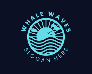 Sunrise Ocean Waves logo design