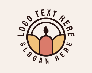 Lamp - Wax Candle Badge logo design