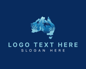 Map - Australia Marine Reef logo design