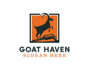 Sunset Mountain Goat logo design