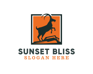 Sunset - Sunset Mountain Goat logo design